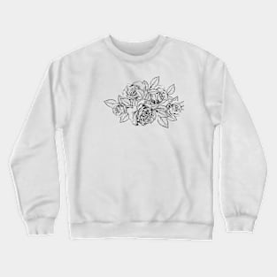 Rose Flower Drawing Crewneck Sweatshirt